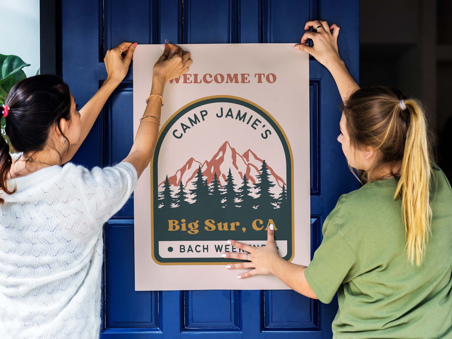 Camp Bachelorette Sign For Wild In The Woods Bachelorette Weekend, Last Trail Before The Veil, Bachelorette Decor, Canva Template